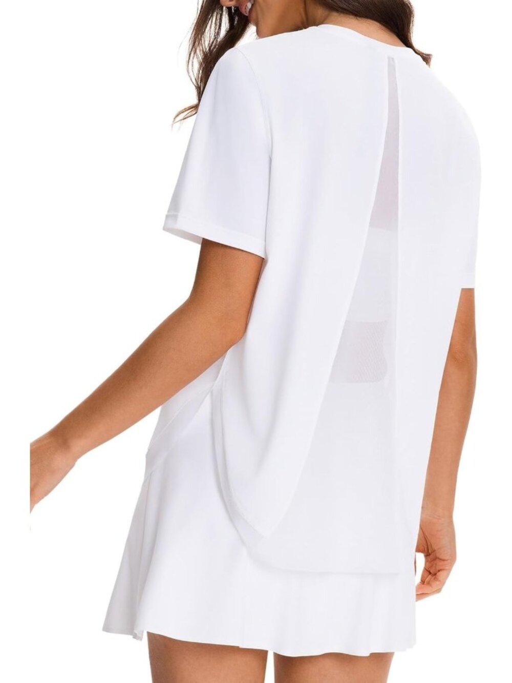 Cooling Dri-Fit Short Sleeve Workout Top with Mesh for Active Women